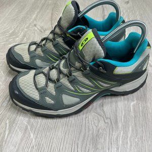 Salomon Ellipse Aero Hiking Shoes Womens Sz 9 Gray Contragrip 358883 Running